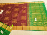 Pure Kanchi Soft Silk Saree in Maroonish Brown Body Color