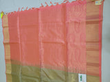 Kanchi Pure Soft Silk Saree - Taupe Color with Peach color Pallu
