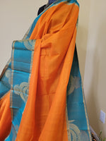 Pure Kanchi Traditional Silk Saree in Orange Color