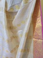 Kanchi Pure Silk Saree in Cream Color