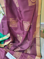 Pure Kanchi Soft Silk Saree in Maroonish Brown Body Color