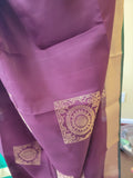 Pure Kanchi Soft Silk Saree in Maroonish Brown Body Color