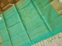 Pure Kanchi Soft Silk Saree in Brown and Teal Green Combination