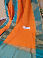 Pure Kanchi Traditional Silk Saree in Orange Color