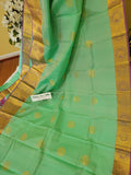 Pure Kanchi Traditional Silk Saree in Aqua Green Color