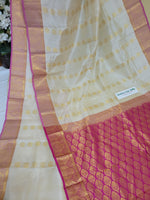 Kanchi Pure Silk Saree in Cream Color