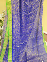Banarasi Georgette Saree in Navy Blue Color