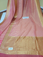 Banarasi Kaddi Georgette Saree: Pastel Pink Color